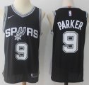 Nike San Antonio Spurs 9# Tony Parker black nba basketball jersey