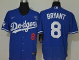 Los Angeles Dodgers #8 Kobe Bryant blue Flexbase Authentic Collection Jersey With KB patch-WL