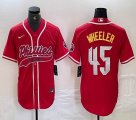 Nike Philadelphia Phillies #45 Zack Wheeler red majestic baseball jersey Joint name-BD 04