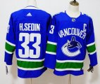 Adidas Vancouver Canucks #33 H.SEDIN blue hockey jersey