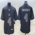 Nike Dallas Cowboys #4 Dak Prescott black Color Rush Limited Jersey Reflective version