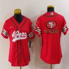 Women Nike San Francisco 49ers blank red baseball jerseys Joint name-BD 04