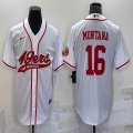 Nike San Francisco 49ers #16 Joe Montana white baseball jerseys Joint name-BD