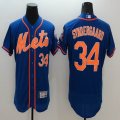 2016 New York Mets 34# Noah Syndergaard blue Flexbase Authentic Collection Jersey