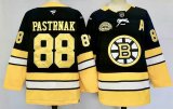 Boston Bruins #88 David Pastrnak black yellow NHL Jerseys-PD