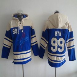 Los Angeles Dodgers 99# Hyun-Jin Ryu blue baseball Hooded Sweatshirt