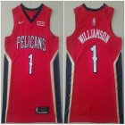 Nike New Orleans Pelicans #1 Zion Williamson red NBA basketball jerseys-TY