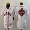 Youth Nike Houston Astros blank white Flexbase Authentic Collection Jersey Champions -BD