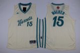 Youth Charlotte Hornets #15 Kemba Walker beige 2016 NBA Christmas Jersey