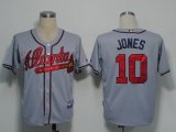 MLB Jerseys Atlanta Braves 10 Jones Grey