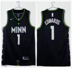 Nike Minnesota Timberwolves Anthony Edwards black Swingman Player Jersey City Edition-HL