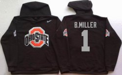 Ohio State Buckeyes Black B.MILLER #1 NCAA Hooded Sweatshirt