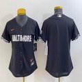 Women Nike Baltimore Orioles blank black majestic baseball jersey city version-BD 03