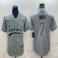 Nike Seattle Seahawks #7 Geno Smith gray baseball jerseys Joint name-BD