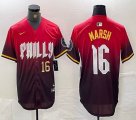 Nike Philadelphia Phillies #16 Marsh red majestic baseball jersey city version 01