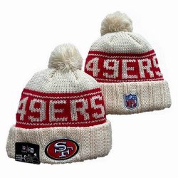 2024 San Francisco 49ers beige red NFL Sports Cuffed Knit Hats 01