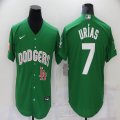 Nike Los Angeles Dodgers #7 Julio Urias green fashion majestic baseball jersey-BD