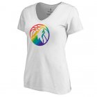 Women's White Minnesota Timberwolves Fanatics Branded Team Pride V-Neck T-Shirt