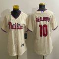 Women Nike Philadelphia Phillies #10 Realmuto Beige majestic baseball jersey