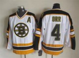 Boston Bruins #4 Bobby Orr white CCM hockey jersey A patch(1)