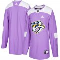 Custom Nashville Predators NHL Authentic Purple Fights Cancer Practice jersey