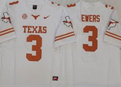 Nike Texas Longhorns #3 Quinn Ewers white College NCAA Jersey -PNS