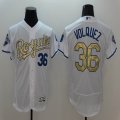 2016 Kansas Royals #36 Volquez white Flexbase Authentic Collection Jersey