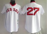 Boston Red Sox 27# Fisk white mlb jersey