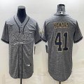 Nike New Orleans Saints #41 Alvin Kamara gary baseball jerseys Joint name-BD