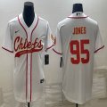 Nike Kansas City Chiefs #95 Chris Jones white baseball jerseys Joint name-BD