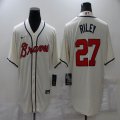 Nike Atlanta Braves #27 Austin Riley beige majestic baseball Jerseys