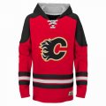 Custom Adidas Calgary Flames Red black personality NHL Hooded Sweatshirt