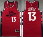 Jordan logo Los Angeles Clippers #13 Paul George red NBA jerseys-XD