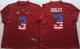 2016 Heather Gray Alabama Crimson Tide Calvin Ridley 3 USA Flag College Football Limited Jersey - red