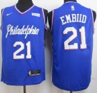 Nike Philadelphia 76ers 21# Joel Embiid blue nba basketball Jersey-XD