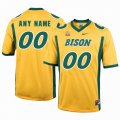 Custom (NDSU) North Dakota State Bison yellow college football jersey