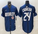 Nike Detroit Tigers #24 Miguel Cabrera blue Majestic baseball jerseys city version 03