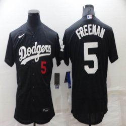 Los Angeles Dodgers #5 Freddie Freeman black Flexbase Authentic Collection Jersey