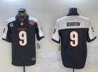 Cincinnati Bengals 9# Joe Burrow black white Nike Vapor F.U.S.E. Limited Jersey 01