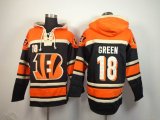 Cincinnati Bengals #18 A.J. Green Black orange nfl Hooded Sweatshirt