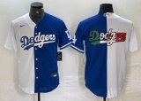 Los Angeles Dodgers blank Nike white blue splits majestic baseball Jersey Dodgers Logo 03