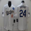 Custom Nike Los Angeles Dodgers Kobe Bryant White majestic baseball Jersey 2020 World Series Champions