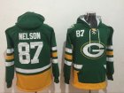 Green Bay Packers #87 Jordy Nelson green nfl Hooded Sweatshirt