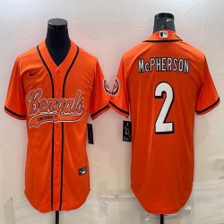 Nike Cincinnati Bengals #2 Evan McPherson orange baseball jerseys Joint name-BD