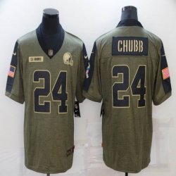 Nike Cleveland Browns #24 Nick Chubb green 2021 Salute to Service Limited Jersey