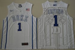 Duke Blue Devils Kyrie Irving 1 V Neck College Basketball Authentic Jersey - White