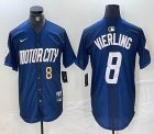 Nike Detroit Tigers #8 Matt Vierling blue Majestic baseball jerseys city version 01