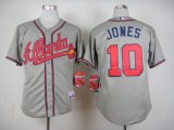 Atlanta Braves #10 Chipper Jones Grey baseball jersey