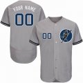 Custom New York Yankees gray Flexbase baseball jerseys