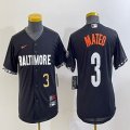 Youth Nike Baltimore Orioles #3 Jorge Mateo black majestic baseball jersey city version-BD